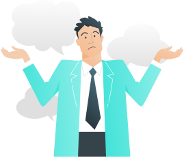 困っているスーツの男性