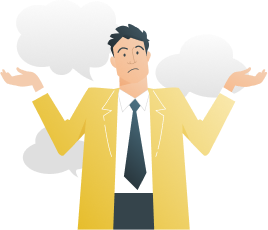 困っているスーツの男性