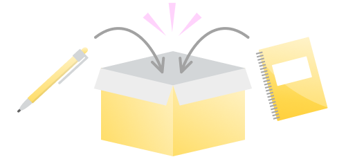 手紙の前でメガホンで叫んでいる図